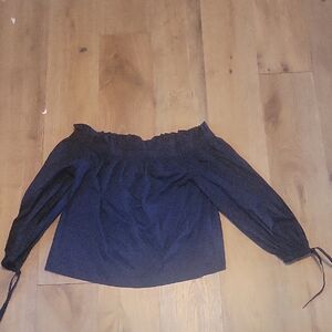 NWT Navy Blue Off The Shoulder Top Size Large